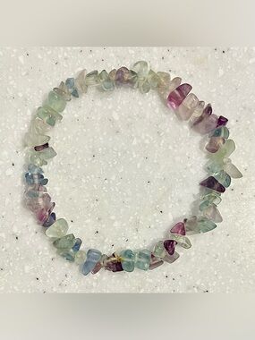 Multicolor Fluorite Chip Stretch Bracelet